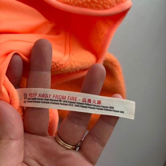 Free People Movement Hit The Slopes Neon Orange Fleece Sherpa Cropped Jacket - Picture 9 of 9